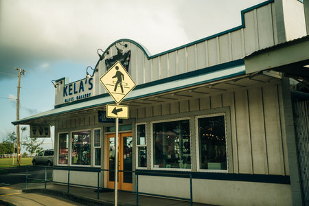 Highway through a lush tropical forest in kauai, hawaii. high quality photoのeditorial素材