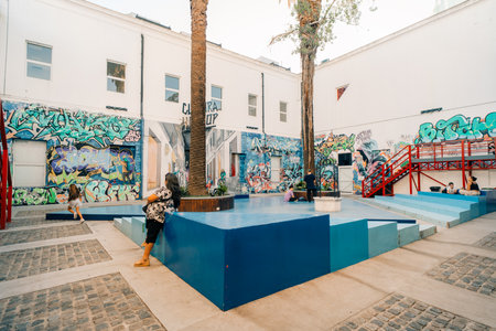 BUENOS AIRES, ARGENTINA - Dec 12th, 2023 exhibitions in Recoleta Cultural Center. High quality photoのeditorial素材