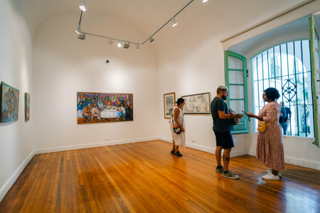 Buenos Aires, Argentina - Dec 2th 2023 exhibitions in Museo Historico Nacional del Cabildo y la Revolucion de Mayo. High quality photoのeditorial素材