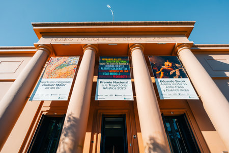 buenos aires, Argentina - November 3rd 2023 the national fine art museum located in a red historic building. High quality photoのeditorial素材