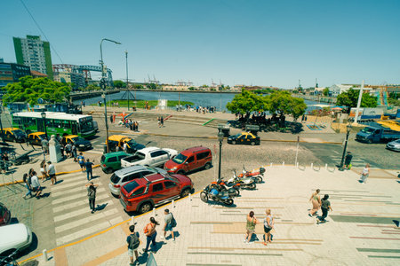 Buenos Aires, Argentina - Dec 2th 2023 panoramic view of La Boca neighborhood. High quality photoのeditorial素材