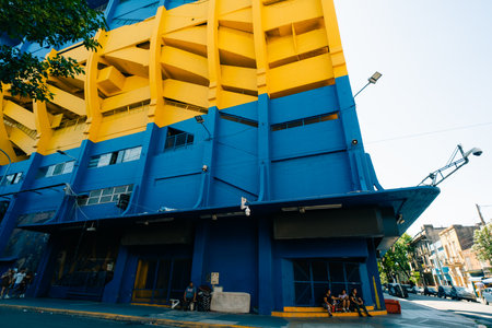 Buenos Aires, Argentina - Dec 2th 2023 The Bombonera in La Boca neighborhood. High quality photoのeditorial素材