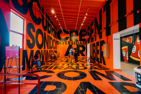 BUENOS AIRES, ARGENTINA - Dec 12th, 2023 exhibitions in Recoleta Cultural Center. High quality photoのeditorial素材