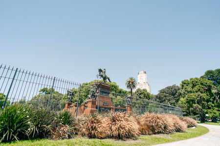 Monument of General San Martin in Buenos Aires, Argentina - Dec 2nd 2023. High quality photoのeditorial素材