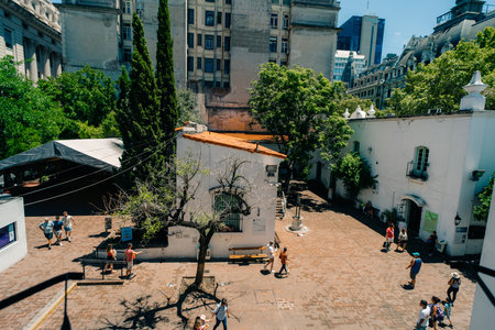 Buenos Aires, Argentina - Dec 2nd 2023 Patio interno do Museo Historico Nacional del Cabildo y la Revolucion de Mayo. High quality photoのeditorial素材