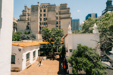 Buenos Aires, Argentina - Dec 2nd 2023 Patio interno do Museo Historico Nacional del Cabildo y la Revolucion de Mayo. High quality photoのeditorial素材