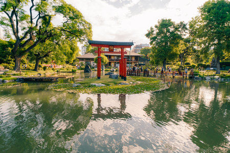 Buenos Aires, Argentina - Dec 14, 2023 The Buenos Aires Japanese Garden, Jardin Japones. High quality photoのeditorial素材