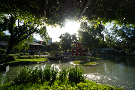 Buenos Aires, Argentina - Dec 14, 2023 The Buenos Aires Japanese Garden, Jardin Japones. High...