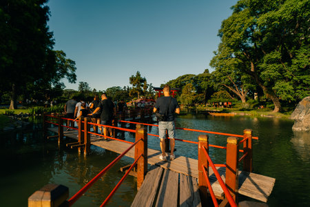 Buenos Aires, Argentina - Dec 14, 2023 The Buenos Aires Japanese Garden, Jardin Japones. High quality photoのeditorial素材