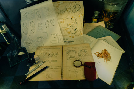 biologist and insect researcher desk. High quality photoのeditorial素材