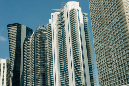 Aerial view of apartments in Miami, Florida, United States. High quality photo