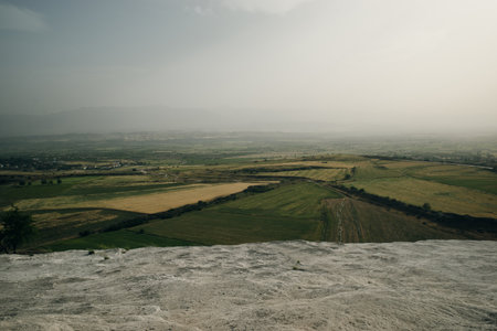 Natural travertine pools and terraces in Pamukkale. Cotton castle in southwestern Turkey. High quality photoの写真素材