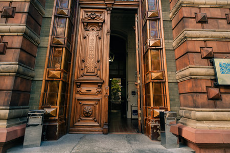 Buenos, Aires, Argentina - Sep 2th 2023 Building of Water and sanitary history museum called Museo del agua y de la historia sanitaria. High quality photoのeditorial素材