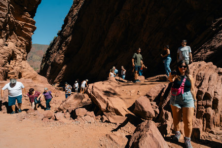 Cafayate, Salta, Argentina - mar 2th 2024 - The rock formation called The Devil's Throat Garganta del Diablo. High quality photoのeditorial素材
