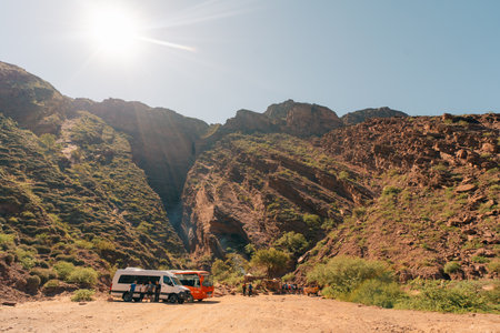 Cafayate, Salta, Argentina - mar 2th 2024 - The rock formation called The Devil's Throat Garganta del Diablo. High quality photoのeditorial素材