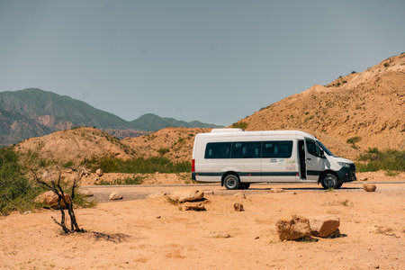 Road between Salta and Cafayate, argentina - Mar 2nd 2024 Quebrada de las Conchas National Route 68. High quality photoのeditorial素材
