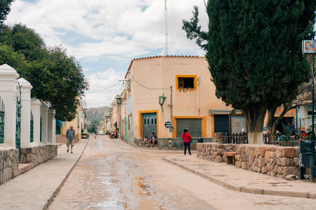 A touristic street in Humahuaca, Argentina - March 2nd 2024. High quality photoのeditorial素材