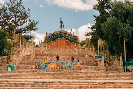 Monument to the Independence Heroes, Monumento a los Heroes de la Independencia in Humahuaca, Argentina - mar 2th 2024. High quality photoのeditorial素材