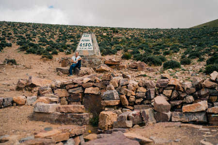 Road leading towards the Salinas Grandes salt flats near Purmamarca. High quality photoのeditorial素材