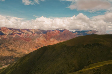 anorama of the Cerro de los 14 Colores, or Fourteen Colored Mountain, Serrania de Hornocal, Jujuy, Argentina. High quality photoの写真素材