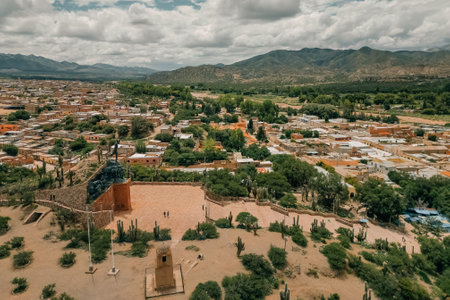 aerial view of Humahuaca village in Jujuy province, Argentina, Humahuaca. High quality photoの写真素材