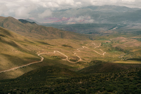 road to anorama of the Cerro de los 14 Colores, Jujuy, Argentina. High quality photoの写真素材