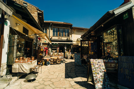 Sarajevo, Bosnia and Herzagovina, July 10th 2024, Sarajevo old city bazaar. High quality photoのeditorial素材