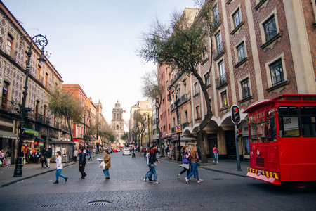 Mexico City Mexico - may 1 2024 - The Latino Seguros Building and a residential tower in Mexico...
