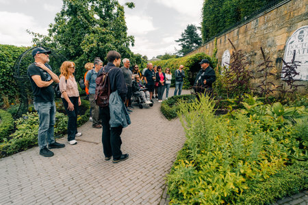 ALNWICK, NORTHUMBERLAND, ENGLAND, UK - SEPTEMBER 2023 Alnwick Garden - entrance into the poison garden. High quality photoのeditorial素材