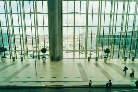 TURKEY, ISTANBUL, 5 AUGUST, 2024 Modern Istanbul International airport interior, Istanbul. High quality photoのeditorial素材