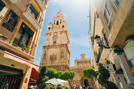 View of the downtown in Murcia, Spain - ma 2 2024. High quality photoのeditorial素材