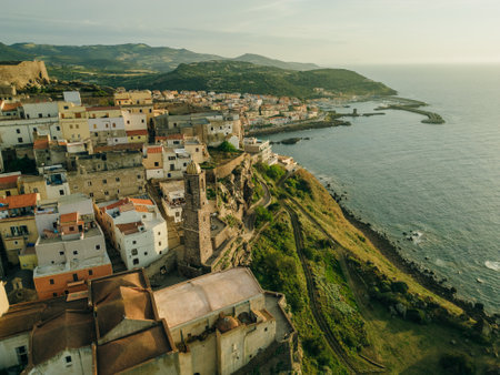 aerial view of The Beautiful Castelsardo in Sardinia Italy. High quality photoの写真素材