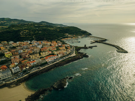 aerial view of The Beautiful Castelsardo in Sardinia Italy. High quality photoの写真素材