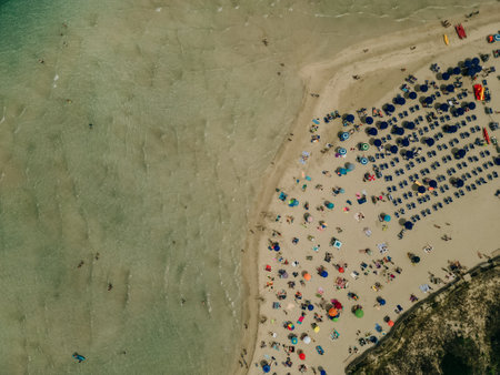 Aerial View of Spaggia La Pelosa Near Stintino, Sardegna. High quality photoの写真素材