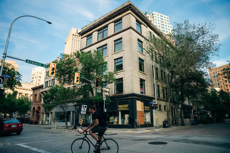 downtown in Winnipeg, Manitoba, Canada - July 20, 2024. High quality photoのeditorial素材