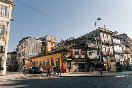 Porto, Portugal - April 24 2024 Downtown of Porto city. High quality photo