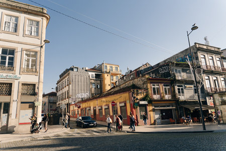 Porto, Portugal - April 24 2024 Downtown of Porto city. High quality photoのeditorial素材