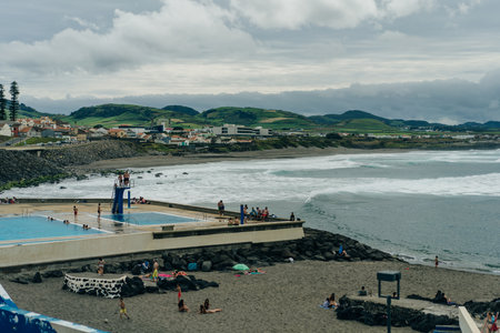 Ribeira Grande town in the Ponta Delgada island. Sao Miguel, Azores - may 2 2024. High quality photoのeditorial素材