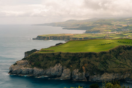 ponta da fonte grande in san miguel azores, portugal. High quality photoの写真素材