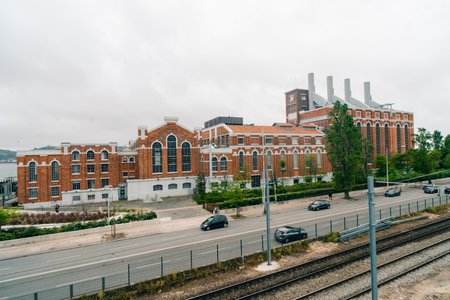 LISBON, PORTUGAL - APRIL 7, 2024: Centrala Tejo, in Portuguese Central Tejo or MAAT Central. High quality photoのeditorial素材