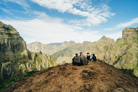 Mountains around Pico do Arieiro peak, Santana, Madeira, Portugal, Atlantic, Europe. High quality photoの写真素材
