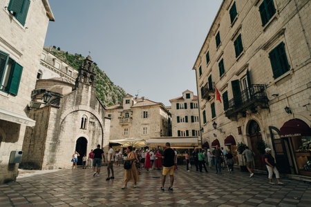 Kotor, Montenegro - may 2 2024 Kotor City Walls, Fortresses and Fortifications of Kotor, Montenegro....