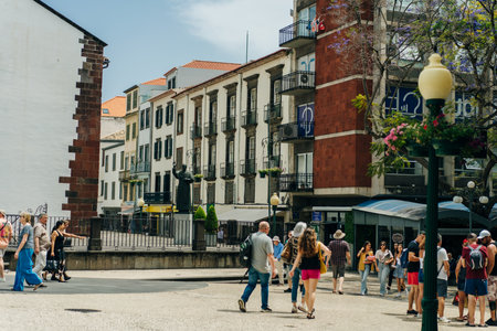 the old city center of Funchal. Madeira, Portugal - may 2 2024. High quality photoのeditorial素材