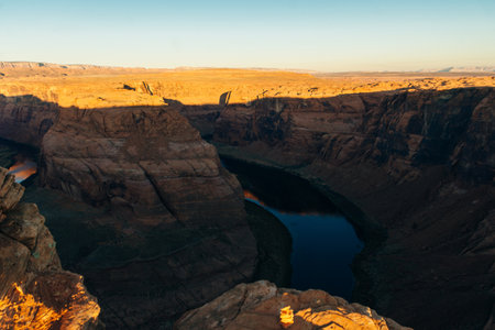 Horseshoe Bend in Glen Canyon National Recreation Area at early dawn.の写真素材