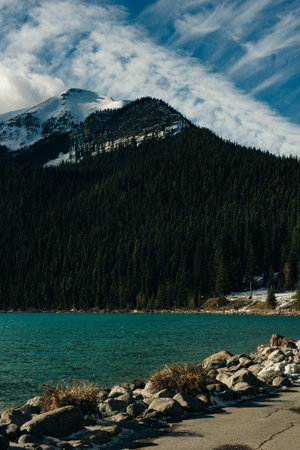 Lake Louise, Banff National Park, Alberta, Canada. This glacially fed lake is one of the most magnificent and popular lakes in Alberta, Canada.の写真素材