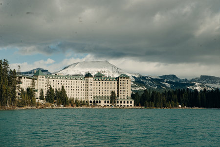 Banff, Alberta, Canada - dec, 2019 Chateau Lake Louise hotel in Banff.の写真素材