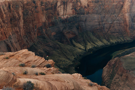 Horseshoe Bend in Glen Canyon National Recreation Area at early dawn.の写真素材