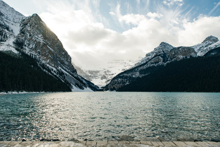 Lake Louise, Banff National Park, Alberta, Canada. This glacially fed lake is one of the most magnificent and popular lakes in Alberta, Canada.の写真素材