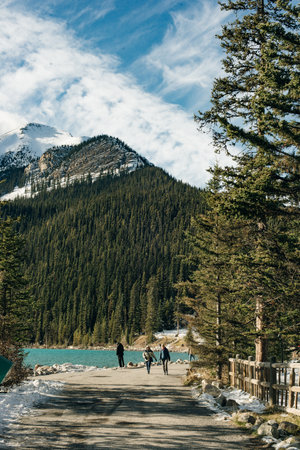 Lake Louise, Banff National Park, Alberta, Canada. This glacially fed lake is one of the most magnificent and popular lakes in Alberta, Canada.の写真素材
