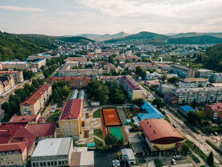 View of the city Gorno-Altaysk, capital of the Republic of Altai, Russia. High quality photoの写真素材